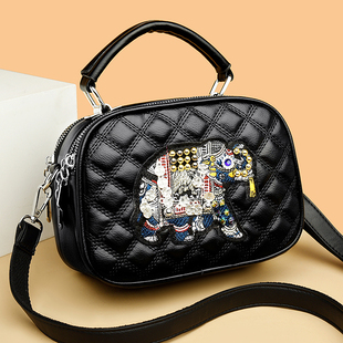 高级感刺绣水钻女包2024新款时尚高级感三用小背包百搭休闲斜挎包