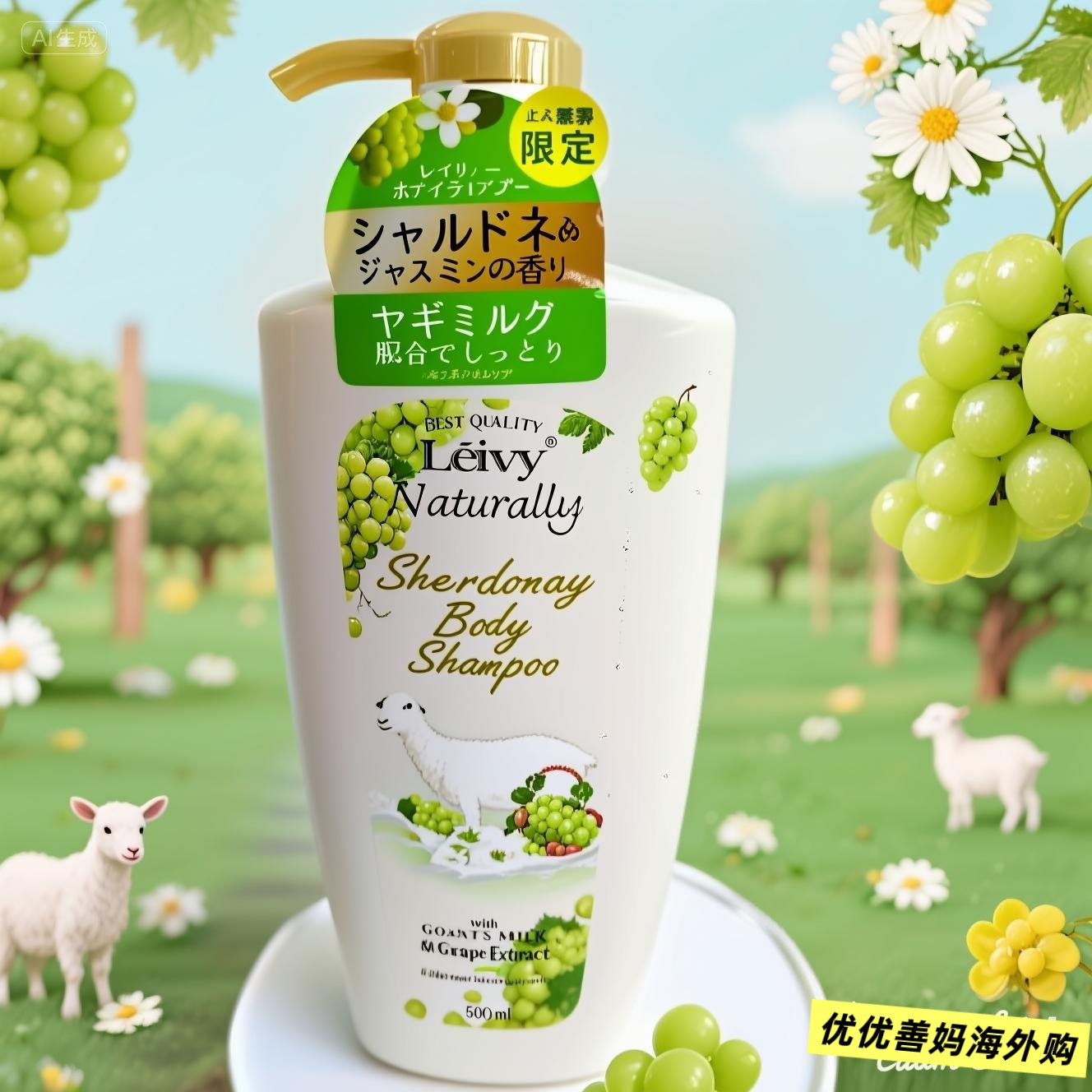 现货日本Leivy羊奶沐浴露500ml 桂花香/白茶香/白葡萄茉莉花香