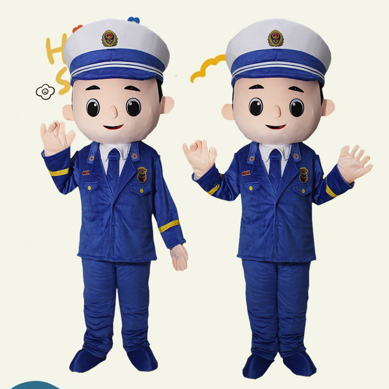 警察系列卡通人偶服装行走人穿图片