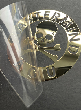 mastermind潮牌logo手机贴纸 骷髅头镀金贴纸 充电宝贴电脑贴纸