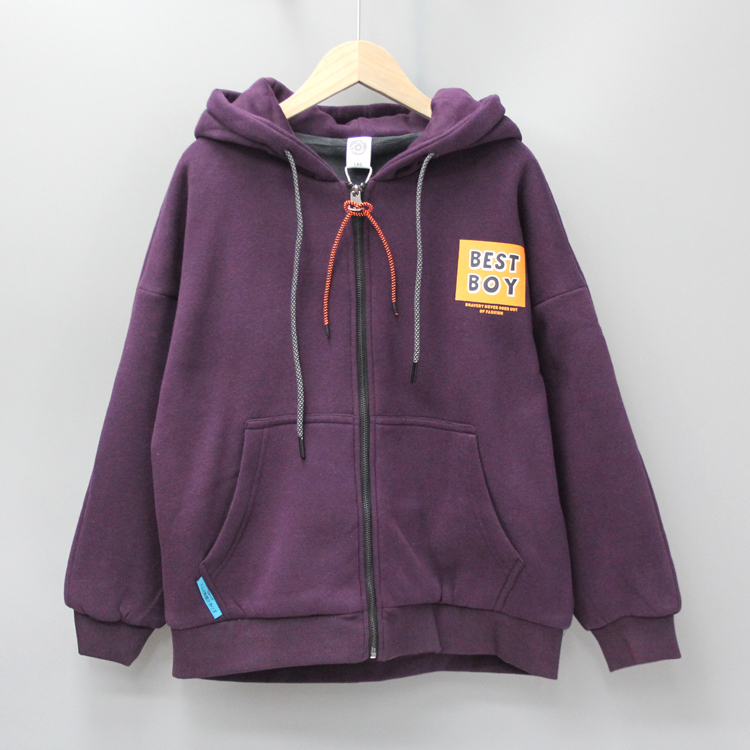 G百系列140/160秋冬 品牌童装折扣/童休闲上衣加厚开衫外套1276紫