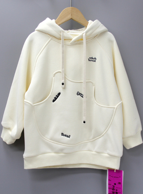 G小zhuB尼120秋冬 品牌童装折扣/儿童一体绒套头卫衣23750米