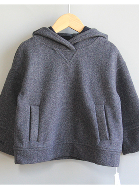 L玛系列110秋冬Ⅲ品牌童装折扣/儿童休闲带帽卫衣上衣33151烟灰