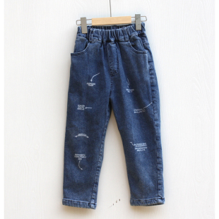 TMK系列120 童休闲牛仔加绒长裤 160秋装 折扣 30026兰 品牌童装