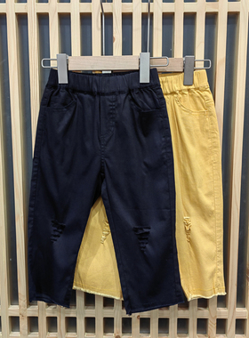 S柏系列110-160春装 品牌童装折扣/儿童休闲梭织长裤03797二色