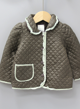 安系列80-120秋冬童装品牌折扣/儿童休闲上衣开衫棉外套01035咖