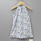 女童纯棉新中式 R阿diu家100夏品牌童装 折扣 连衣裙16131白