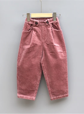 EI系列120春秋装 品牌童装折扣/儿童灯芯绒休闲长裤73738深粉