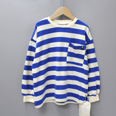 大童休闲棉柔软长袖 T恤23151白兰 品牌童装 折扣 7米140 160春秋