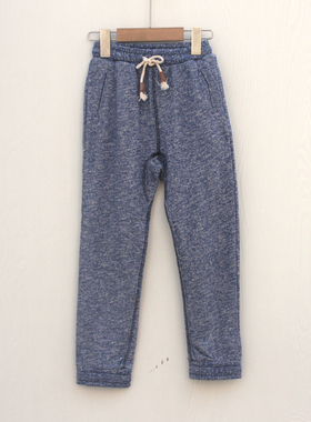 LS善系列110-150春秋装 品牌折扣童装/儿童棉休闲运动长裤07650蓝