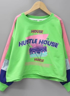 福利L续系列120春秋Ⅱ 品牌童装折扣/儿童中厚长袖卫衣衫21952绿