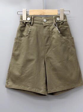 R小xing星120夏装品牌童装折扣/儿童纯棉工装中裤短裤33177绿