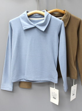 G-Fa吱140-170春秋品牌童装折扣/中大少女翻领打底衫22327二色