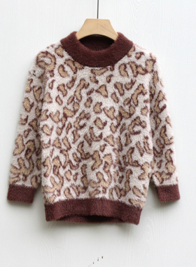 S拉系列100春装 品牌童装折扣/休闲套头仿貂绒毛衣打底K264杏