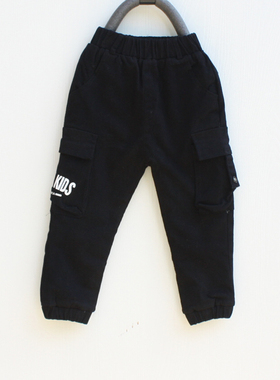 G杂系列120秋装 品牌童装折扣/儿童加绒加厚休闲长裤D9906黑