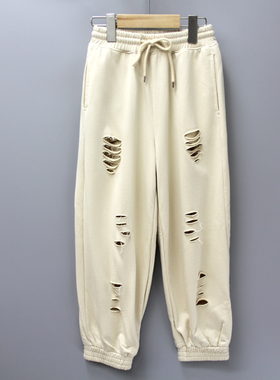 S-7米130-160春秋品牌折扣童装/大童收口休闲运动长裤23266杏