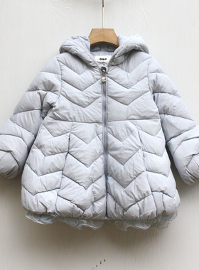S爱系列80-110冬装 品牌童装折扣/带帽棉袄棉衣厚外套25555灰