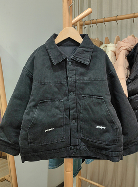 KS言yan家130-150冬 品牌童装折扣/大童外套棉衣夹棉25117黑