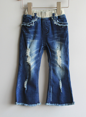 L星系列90-110秋冬*品牌童装折扣/儿童加绒休闲牛仔长裤22286蓝