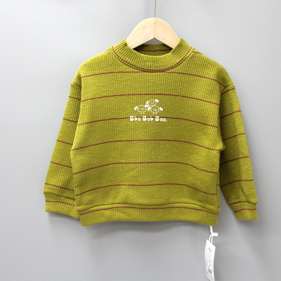 S炒fan家90-130秋冬 品牌童装折扣/儿童休闲长袖加绒上衣74611绿