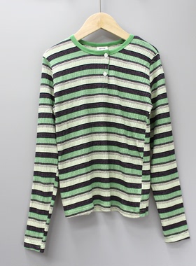 安系列120-150春装 品牌童装折扣/儿童纯棉长袖T恤衫17526绿