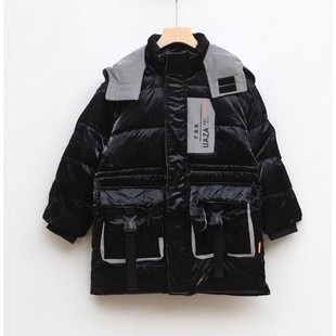 L-UA系列120冬装 品牌折扣童装/儿童羽绒服外套加厚15656黑
