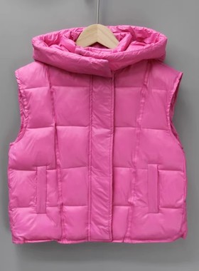 福利KG阿MuA和110-160秋冬 品牌童装/童夹棉薄款开衫马甲23357玫