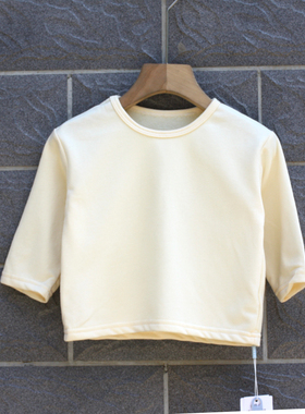 菲系列80/90秋装 品牌折扣童装/纯棉舒适长袖T恤打底36002杏