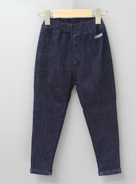 G牛duo家120-150冬 品牌童装折扣/大童柔软一体绒牛仔长裤81382兰