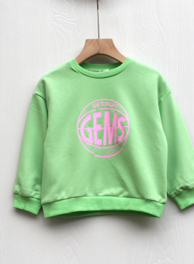 L安系列100-120春秋装 品牌童装折扣/童纯棉休闲中厚卫衣18896绿