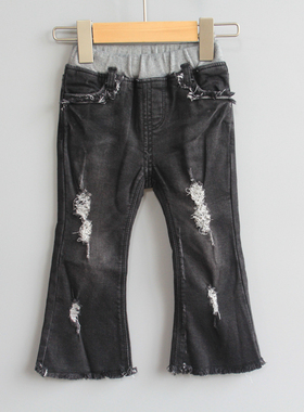 L星系列90-110秋冬*品牌童装折扣/儿童加绒休闲牛仔长裤22286黑