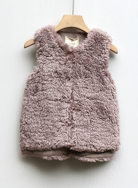 S拉系列100-150春装 品牌童装折扣/儿童背心马甲加绒V318皮粉