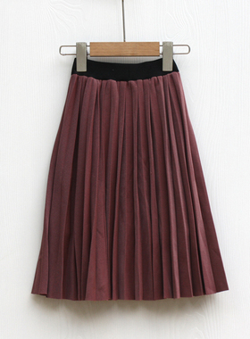 杂系列110春秋装 品牌童装折扣/童纯棉薄绒半身裙短裙18067咖