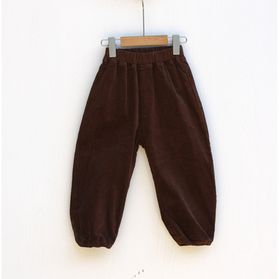 又系列120/130春秋装 品牌童装折扣/儿童纯棉灯笼休闲长裤18511咖