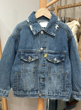 K-Y家110春秋 品牌童装折扣/儿童休闲上衣中厚牛仔外套35008蓝
