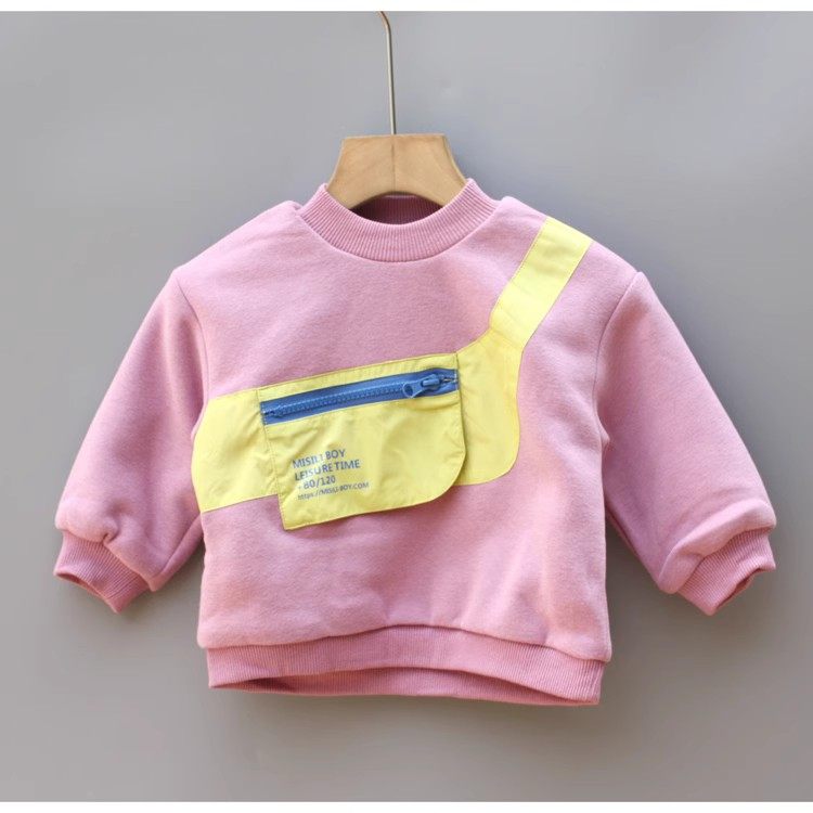 T芙系列80-100秋冬Ⅱ品牌童装折扣/儿童休闲加绒中厚卫衣71043紫