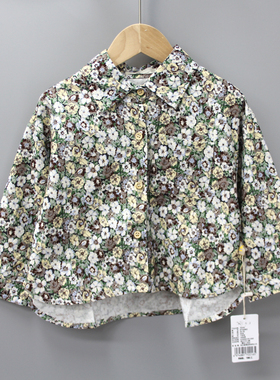 R觅tu酱90/100春秋品牌童装折扣儿童纯棉长袖花色衬衣衬衫29802卡