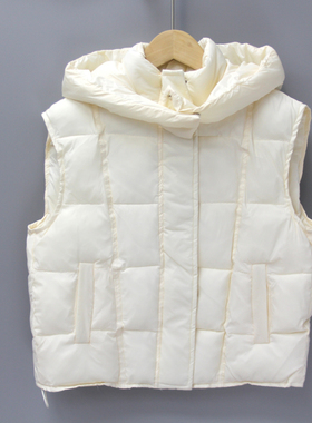 R阿MuA和110-160秋冬 品牌童装折扣/儿童夹棉薄款开衫马甲23357杏