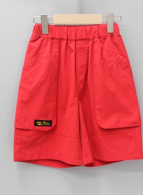 与系列110-140夏装 品牌童装折扣/儿童纯棉休闲中五分裤23193橙