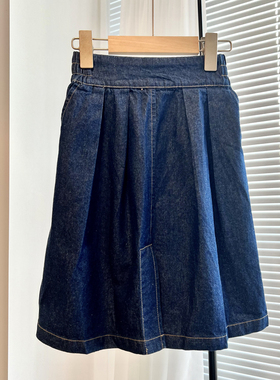 S柏系列110春夏装 品牌童装折扣/女童柔软牛仔半身裙63118蓝