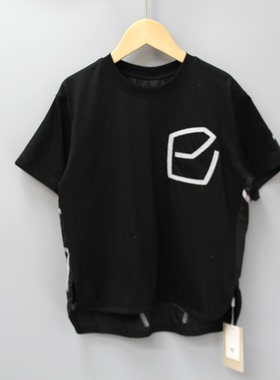 R小xing星120-160夏装 品牌童装折扣/儿童纯棉简约短袖T恤33133黑