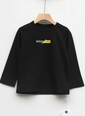 L玛系列110-160春装Ⅱ 童装品牌折扣/纯棉长袖圆领T恤休闲11005黑