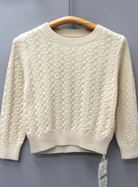 福利J欧系列80-110春秋品牌童装撤柜折扣/长袖毛衣薄款31187杏