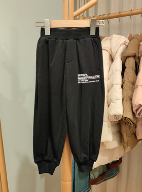 J-Y家105/110春秋 品牌童装折扣/儿童休闲全棉针织长裤81238黑