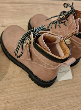 巴du家28/29秋冬季品质童鞋折扣/儿童加绒厚靴子漂亮皮鞋子68-7二