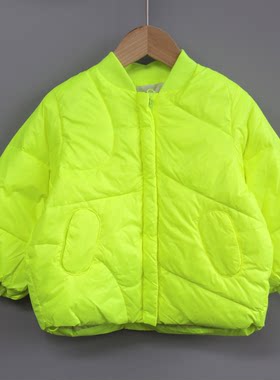 Y莫系列100冬 品牌童装折扣/儿童无领羽绒服外套8472绿