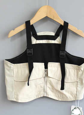 T吾系列80夏Ⅲ品牌童装折扣/儿童帅气无袖马甲背心衫07189杏