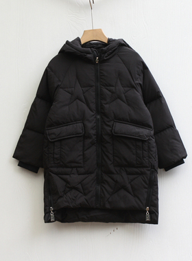 S宫系列110冬装 童装折扣/儿童带帽羽绒服厚款外套51602黑