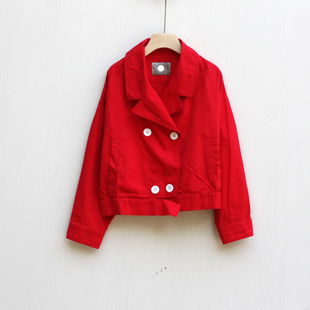 恰系列130/140秋装⊙ 品牌折扣/儿童休闲薄款开衫外套50248红