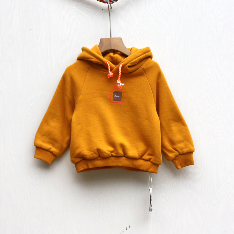 系列90童装折扣纯棉加绒长袖连帽